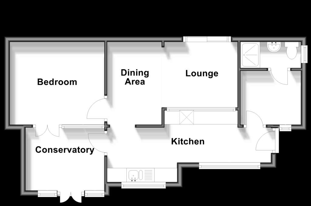 1 bedroom semi-detached bungalow for sale - floorplan