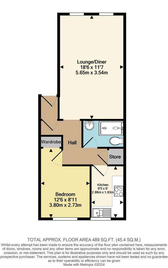 1 bedroom flat for sale - floorplan