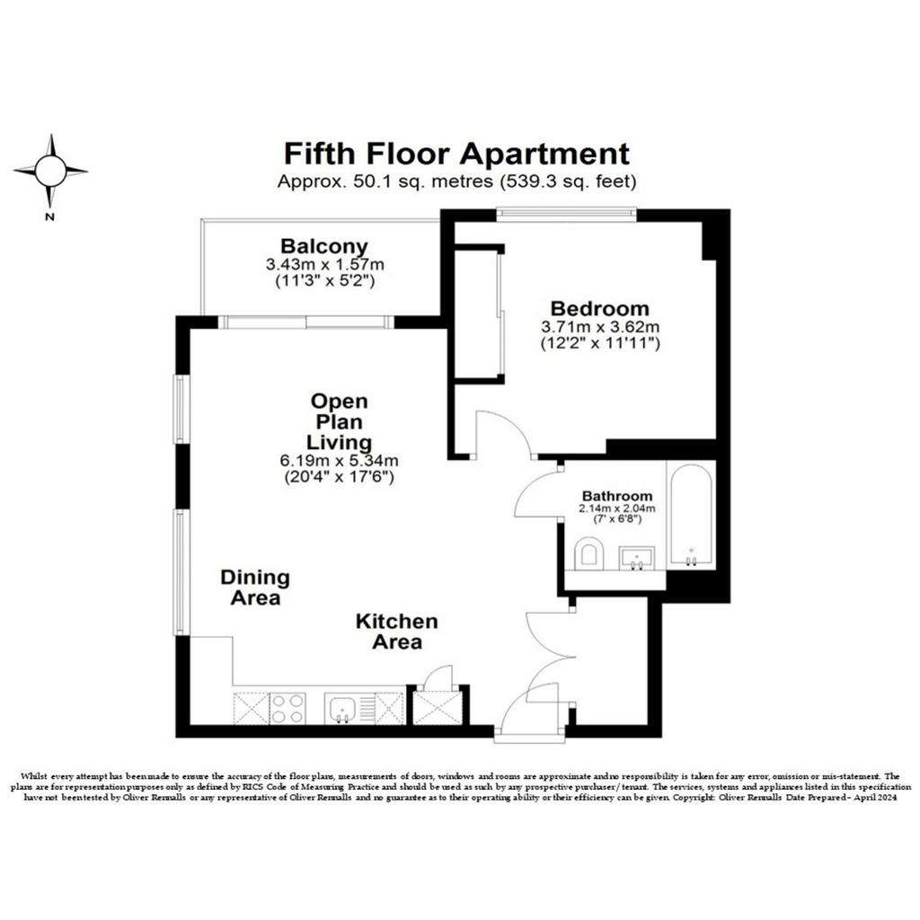 1 bedroom flat for sale - floorplan