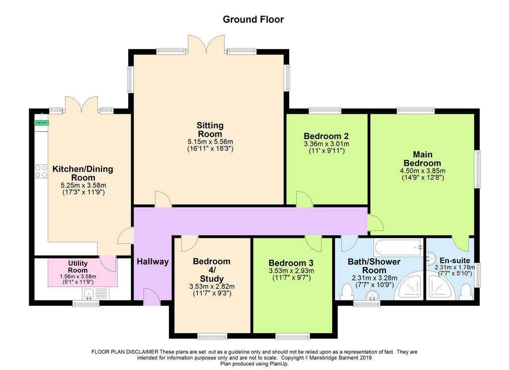 4 bedroom bungalow for sale - floorplan