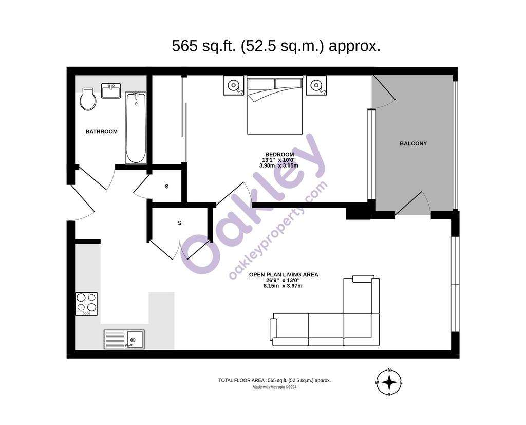 1 bedroom flat for sale - floorplan