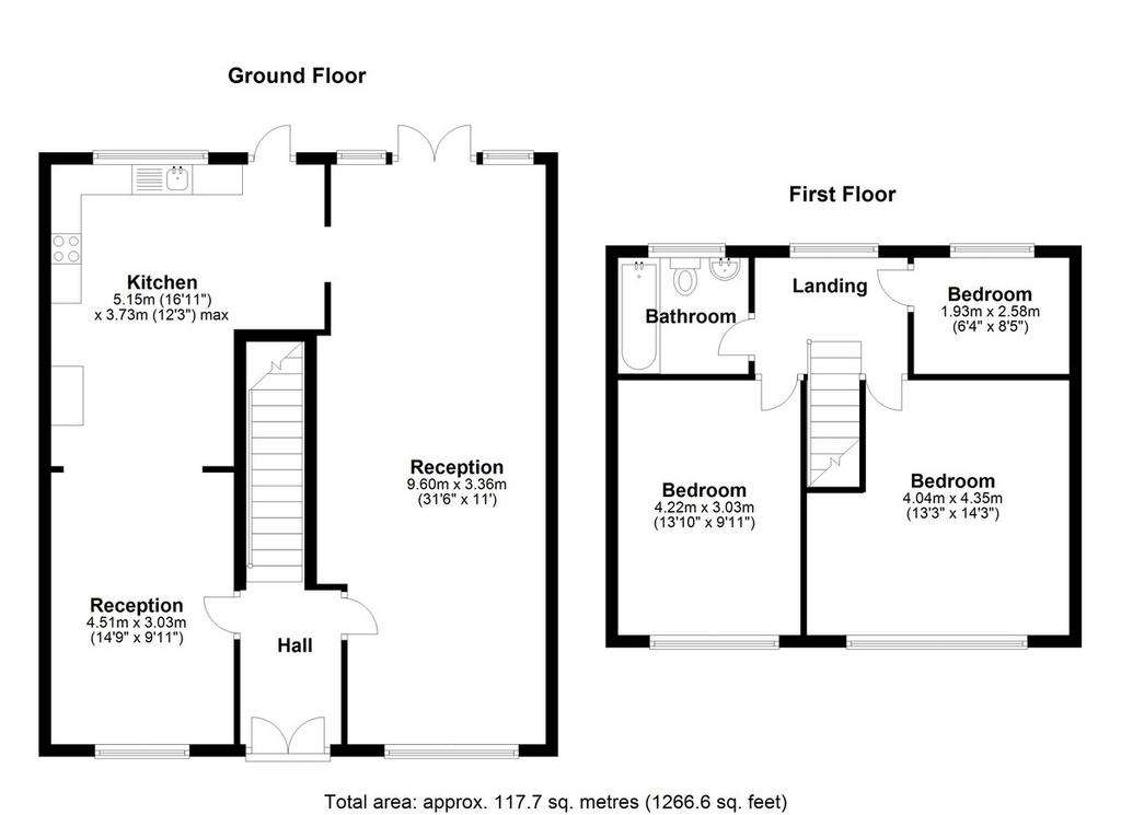 3 bedroom terraced house for sale - floorplan