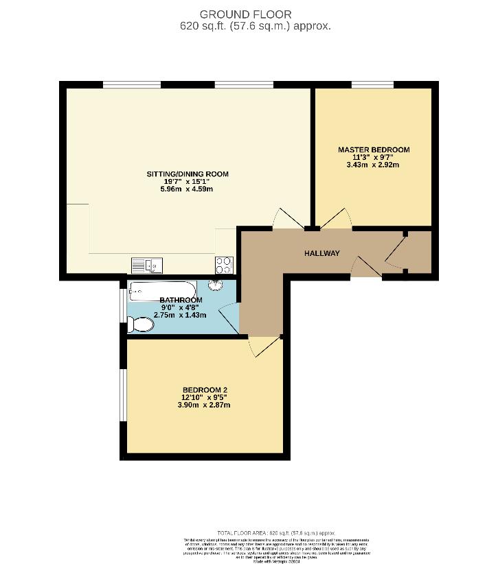 2 bedroom flat for sale - floorplan