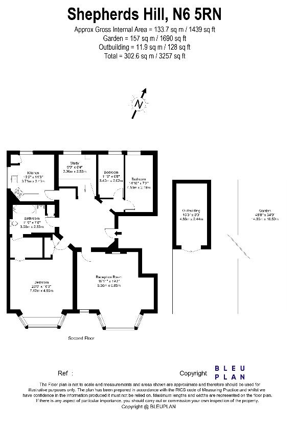 3 bedroom flat for sale - floorplan