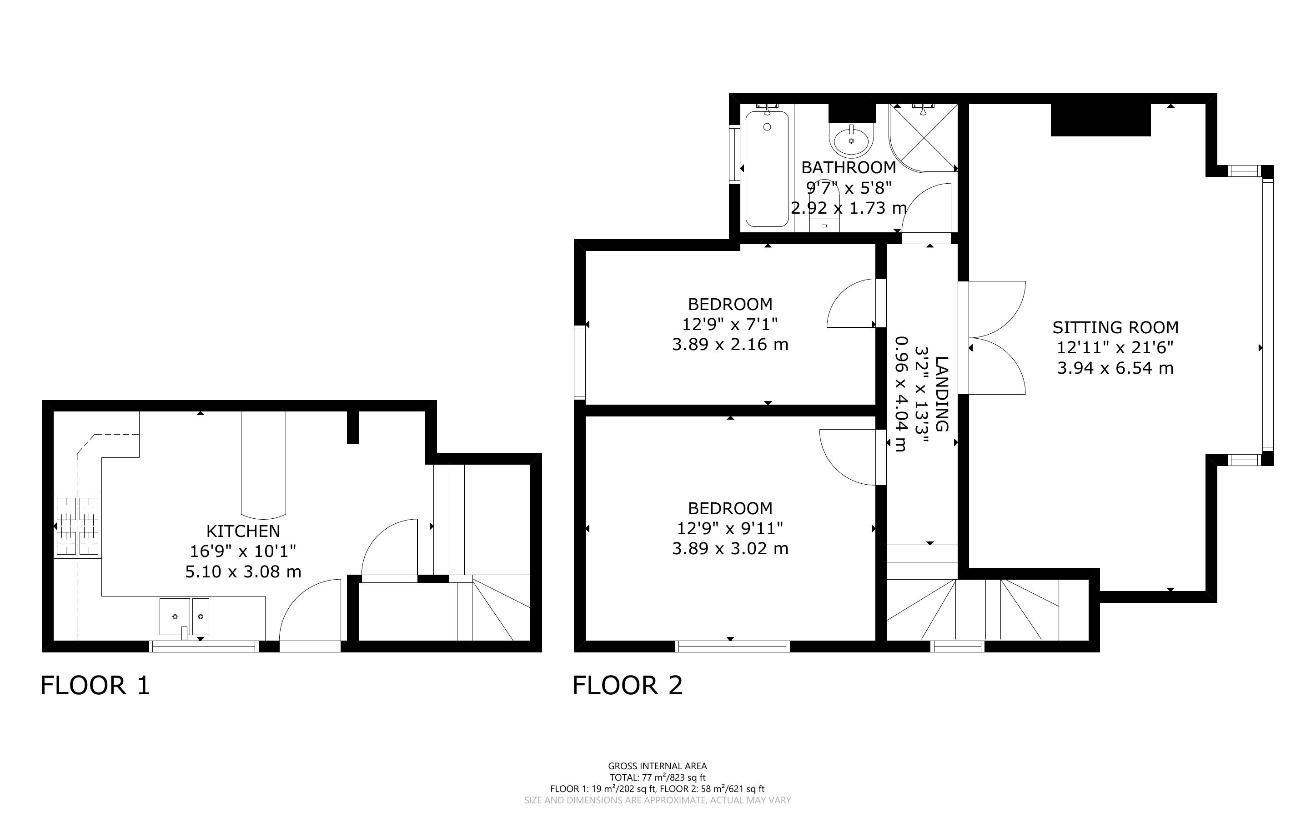 2 bedroom maisonette for sale - floorplan