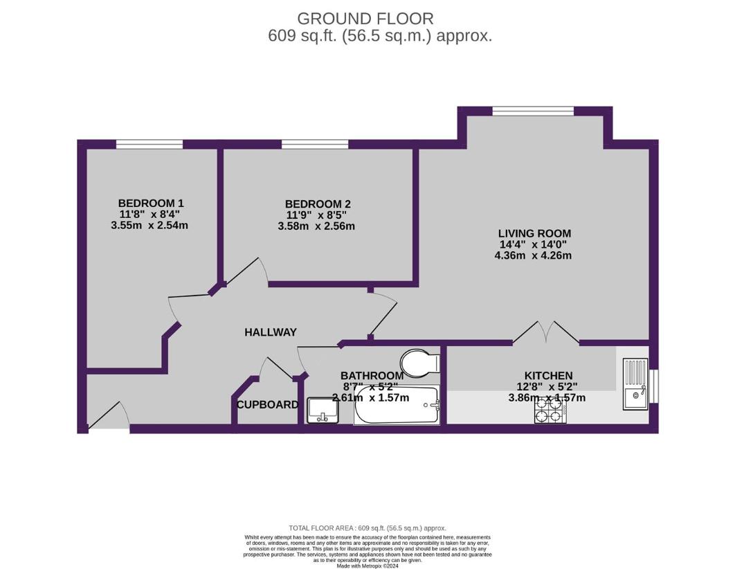 2 bedroom flat for sale - floorplan