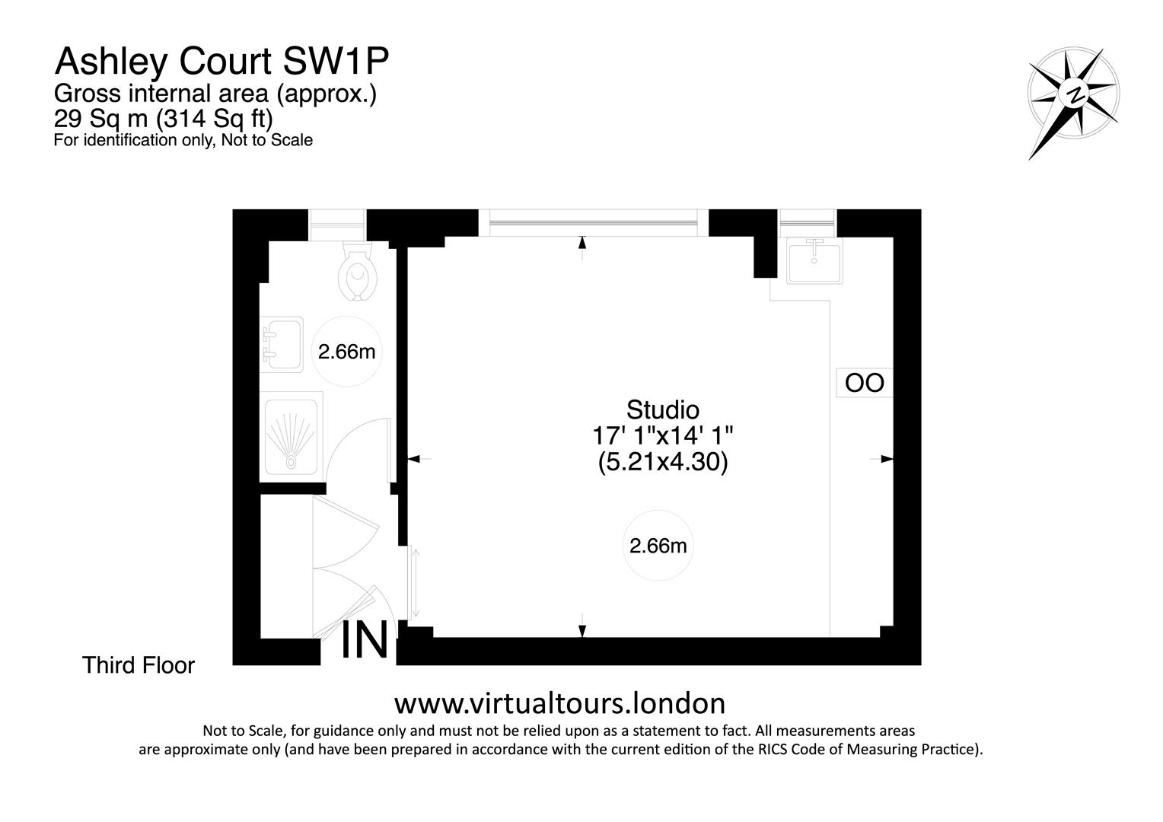 Studio flat for sale - floorplan