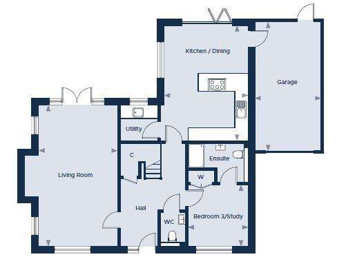 3 bedroom chalet for sale - floorplan