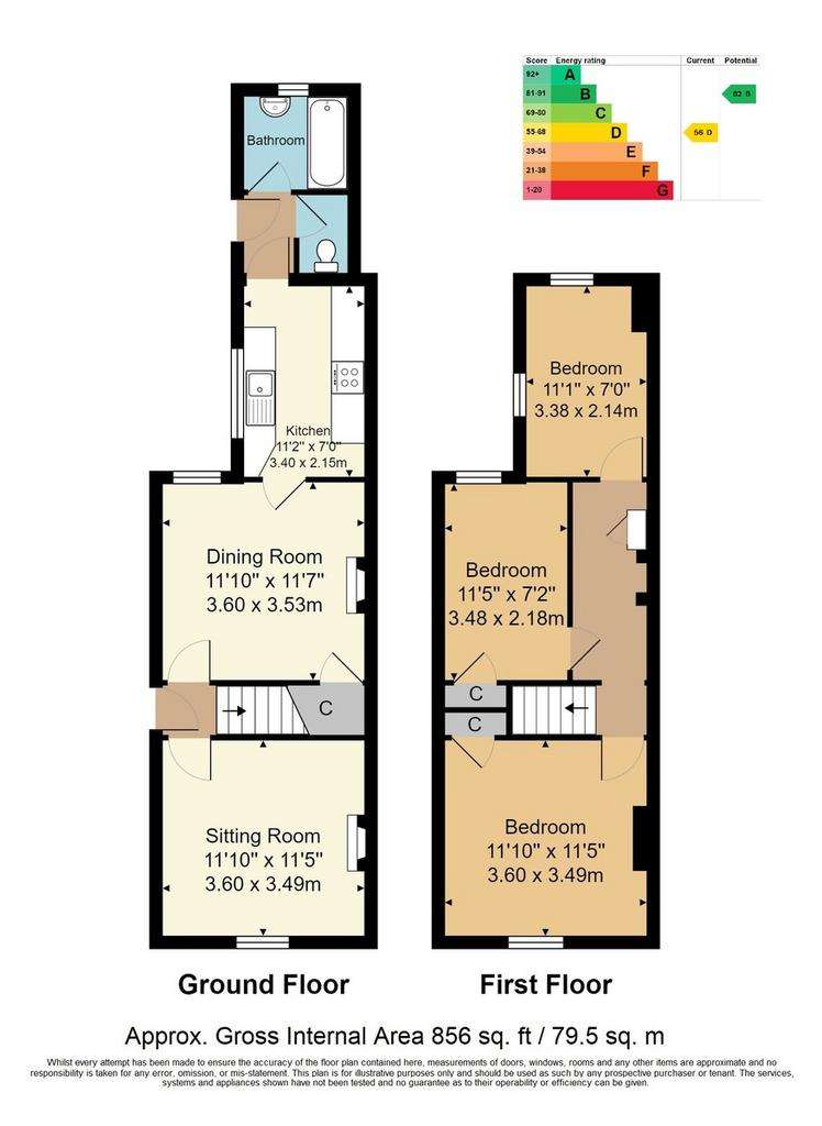 3 bedroom semi-detached house for sale - floorplan