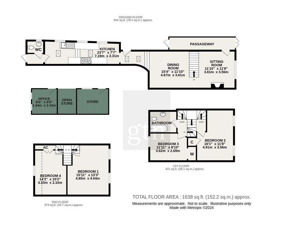 4 bedroom terraced house for sale - floorplan