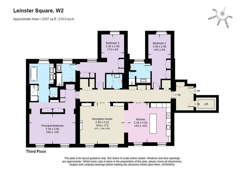 3 bedroom flat to rent - floorplan