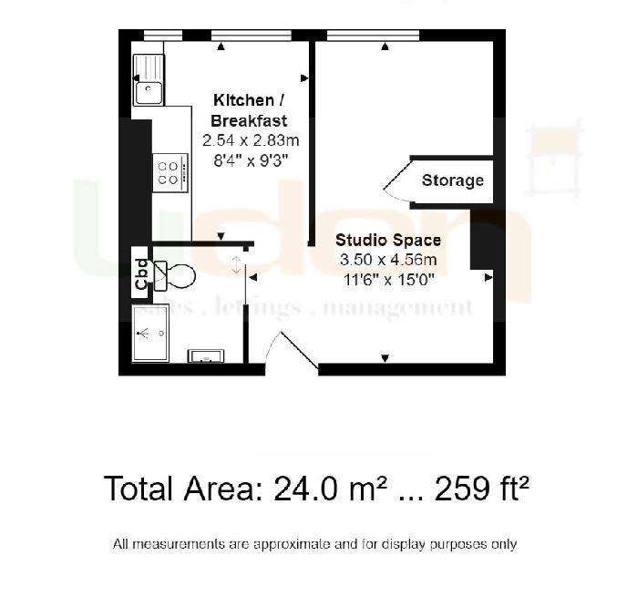 Studio flat for sale - floorplan