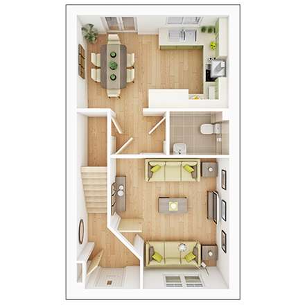 2 bedroom terraced house for sale - floorplan