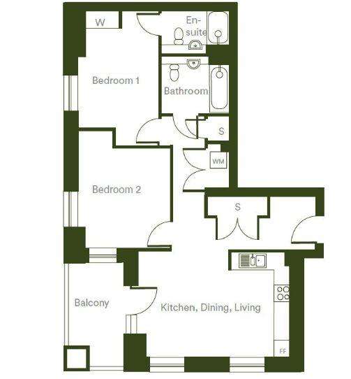 2 bedroom flat for sale - floorplan