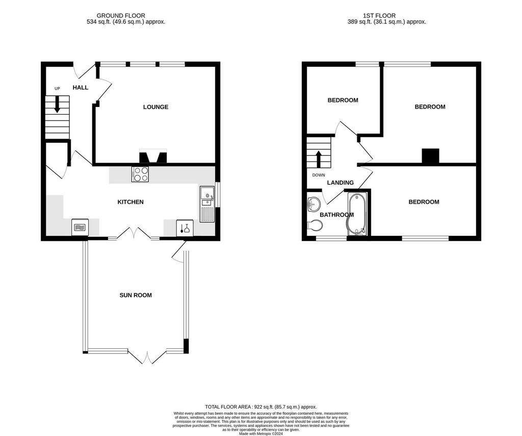 3 bedroom semi-detached house for sale - floorplan