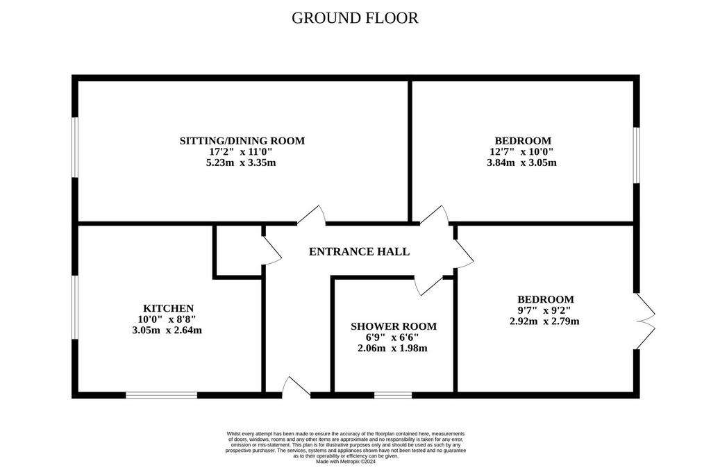 2 bedroom semi-detached bungalow for sale - floorplan