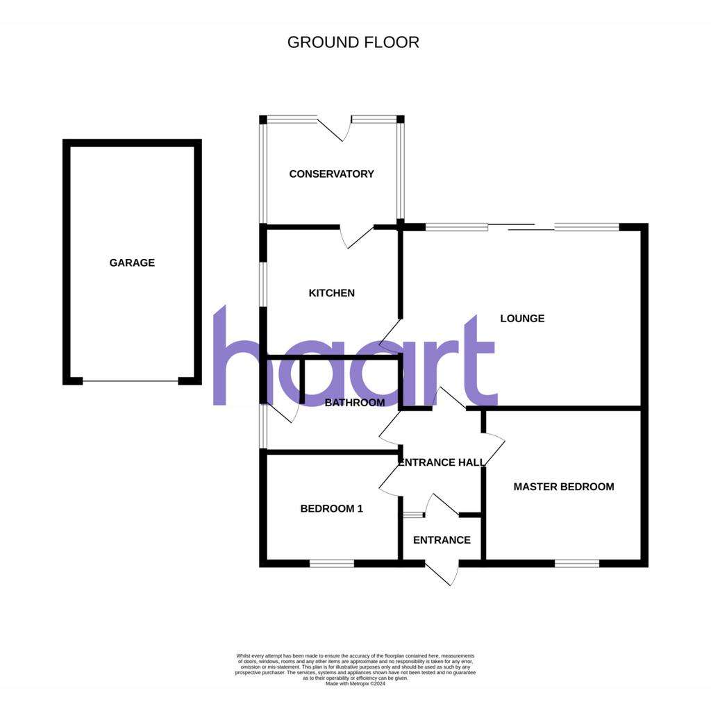 2 bedroom semi-detached bungalow for sale - floorplan