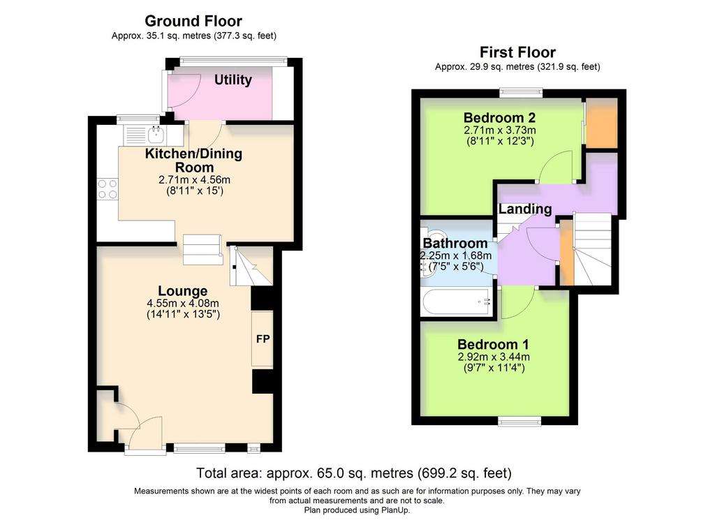 2 bedroom character property for sale - floorplan