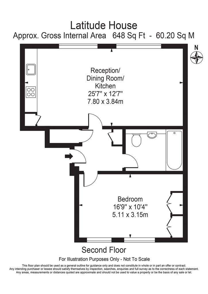 1 bedroom flat to rent - floorplan