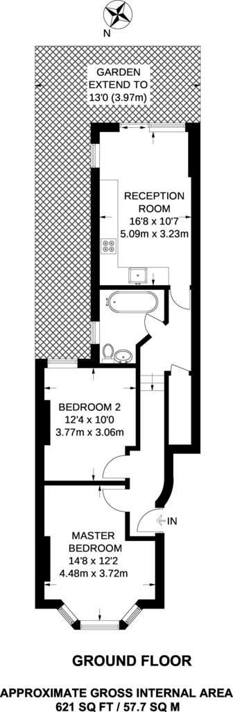 2 bedroom flat to rent - floorplan