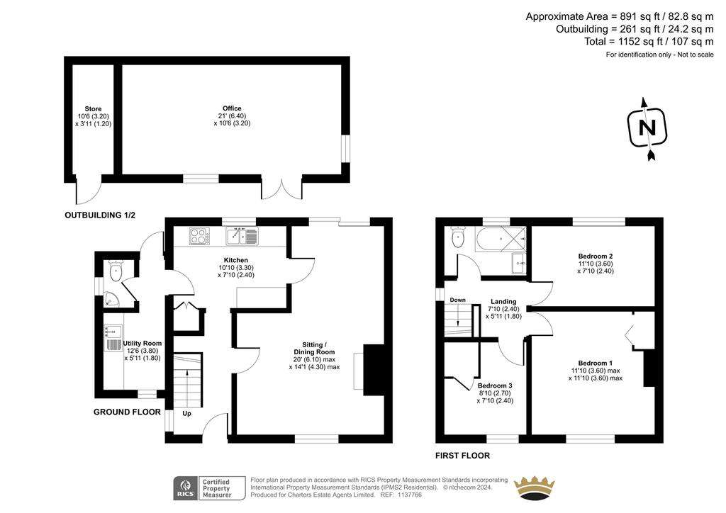 3 bedroom semi-detached house for sale - floorplan