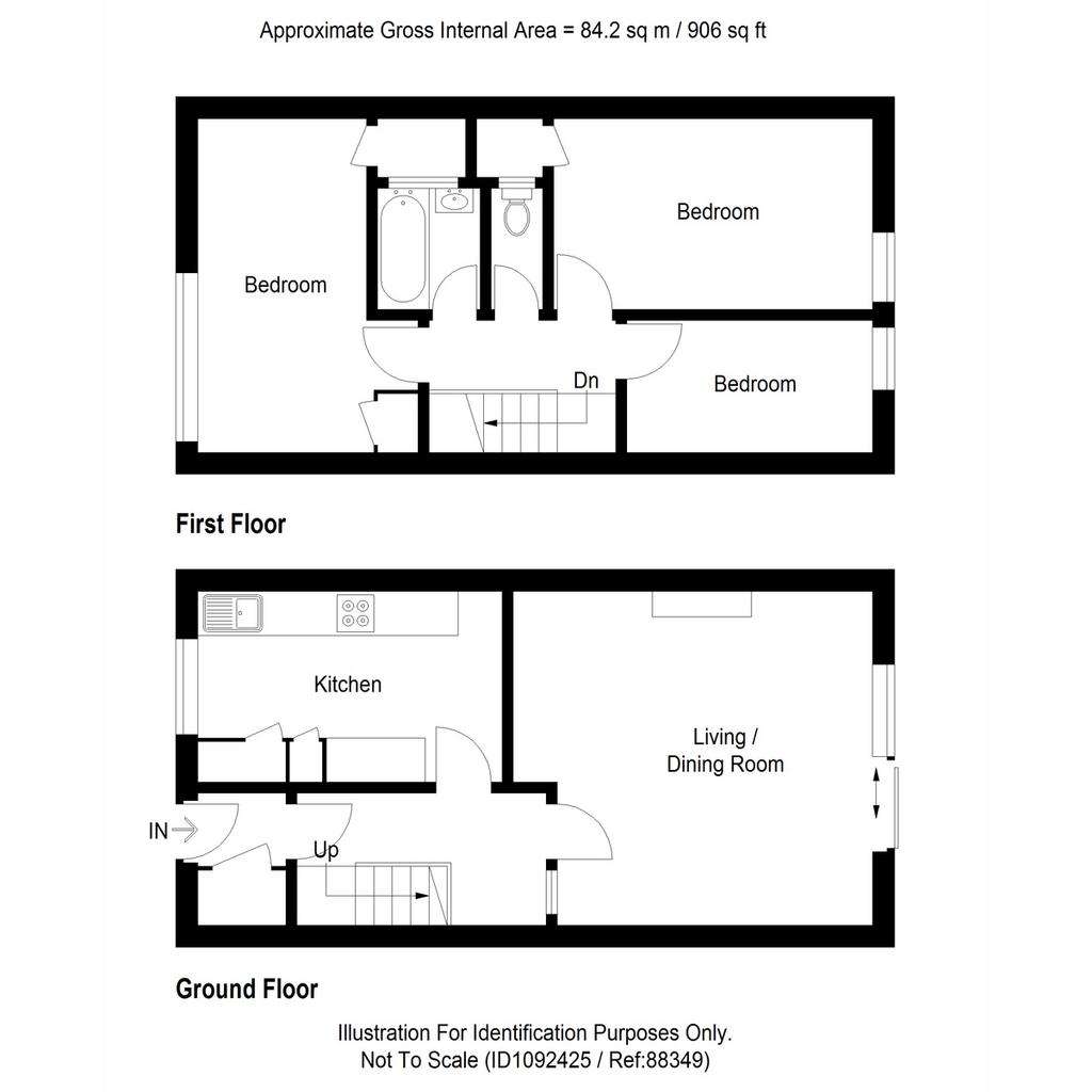 3 bedroom terraced house for sale - floorplan