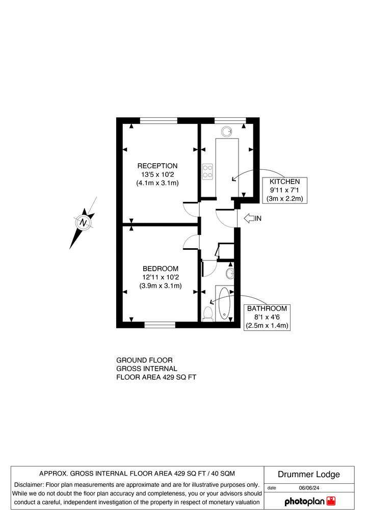 1 bedroom flat for sale - floorplan