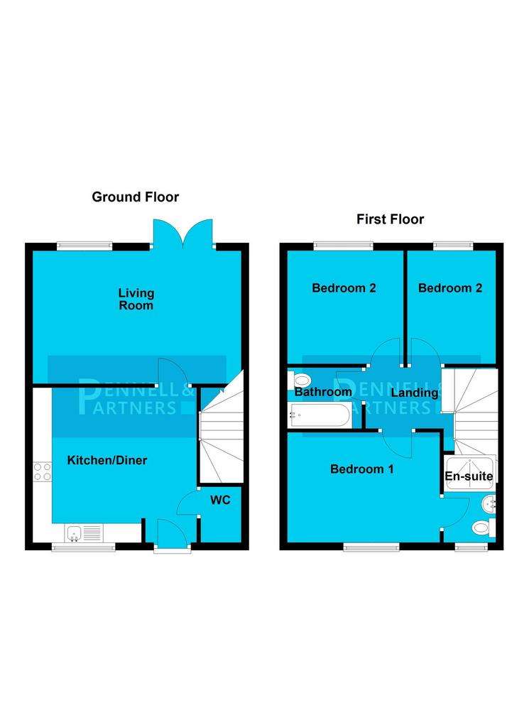 3 bedroom end of terrace house for sale - floorplan