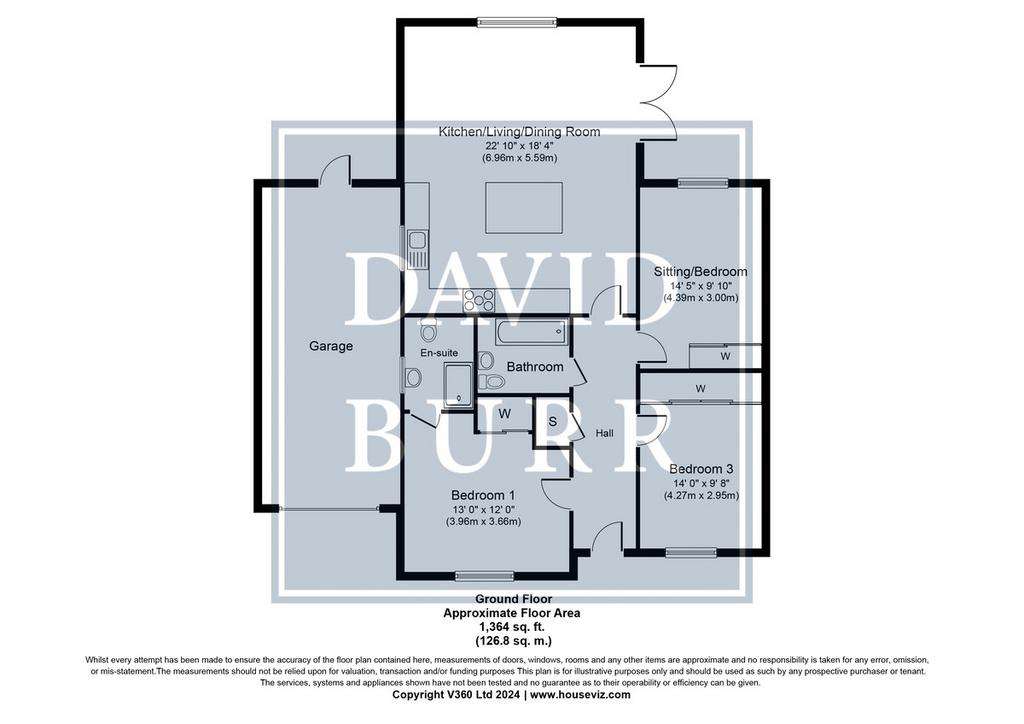 3 bedroom semi-detached bungalow for sale - floorplan