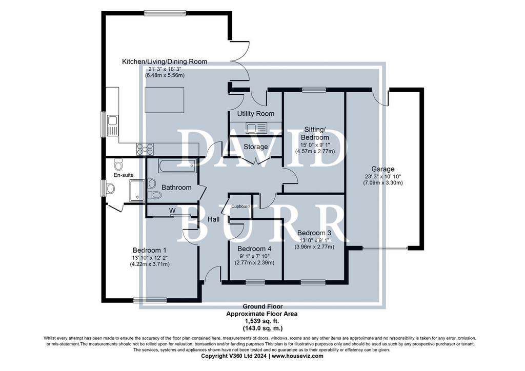 4 bedroom detached bungalow for sale - floorplan