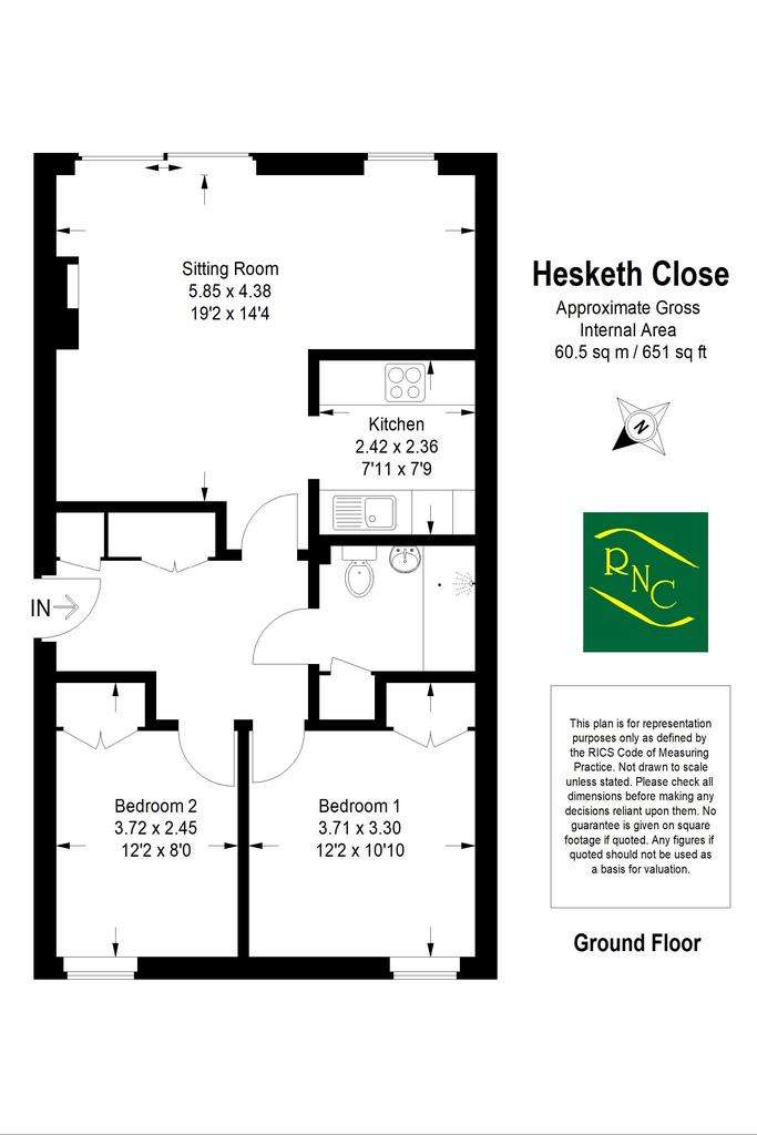 2 bedroom retirement property for sale - floorplan