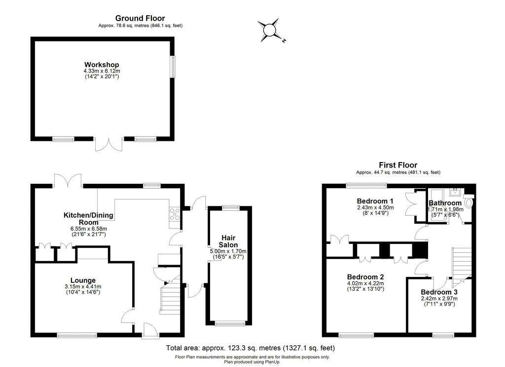 3 bedroom semi-detached house for sale - floorplan