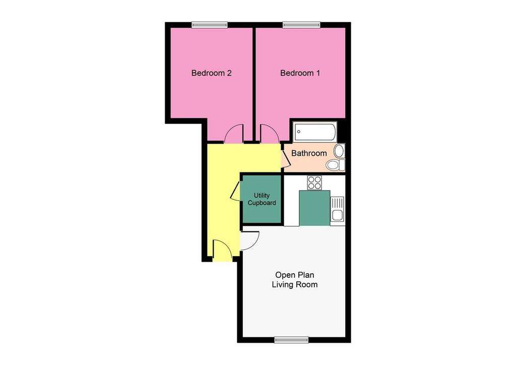 2 bedroom ground floor flat for sale - floorplan