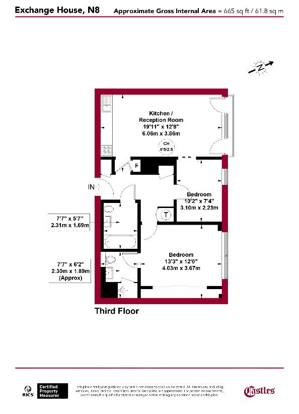 2 bedroom detached house for sale - floorplan