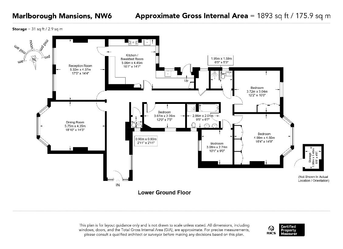 4 bedroom flat for sale - floorplan