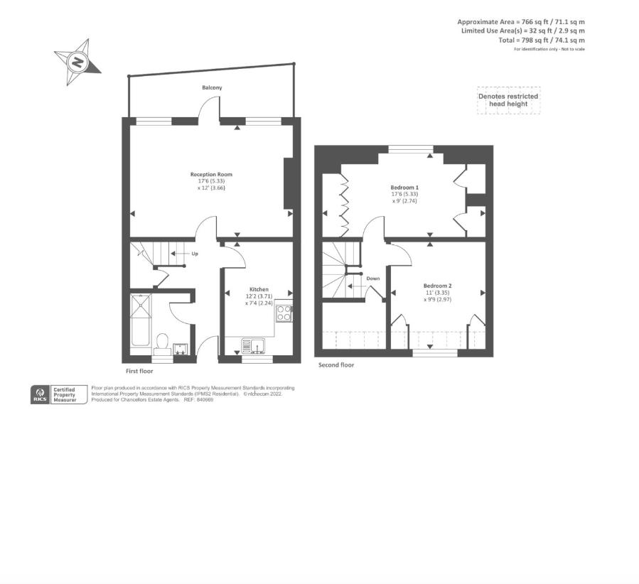 2 bedroom property for sale - floorplan