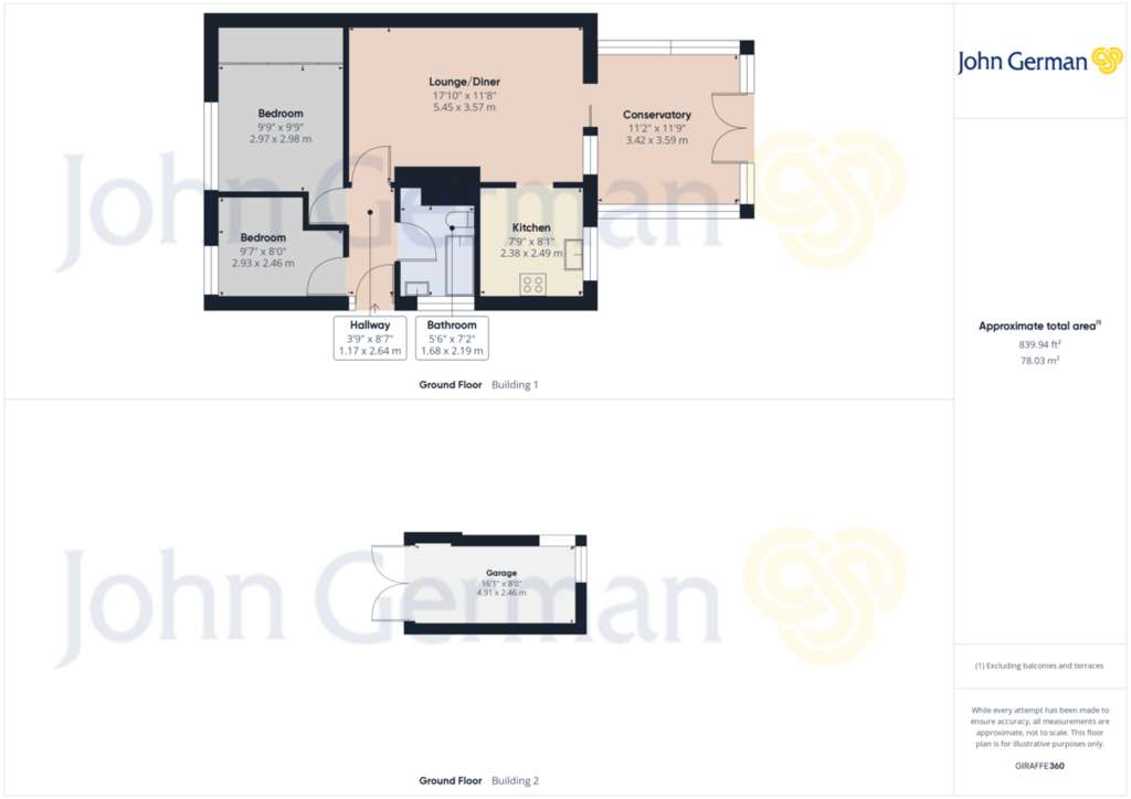 2 bedroom semi-detached bungalow for sale - floorplan