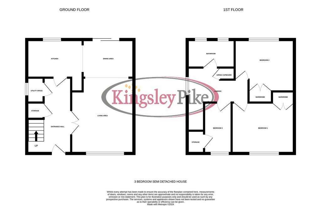 3 bedroom semi-detached house for sale - floorplan