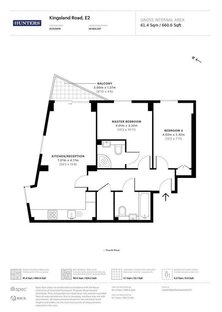 2 bedroom flat to rent - floorplan