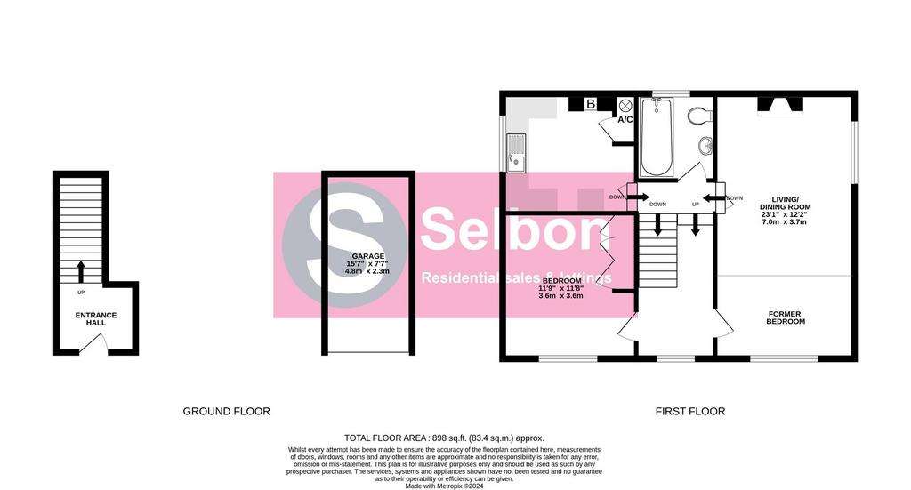 1 bedroom maisonette for sale - floorplan