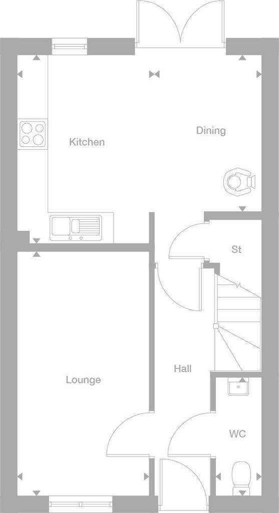 3 bedroom semi-detached house for sale - floorplan