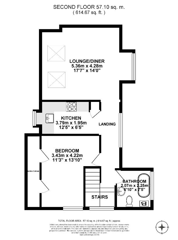 1 bedroom flat for sale - floorplan