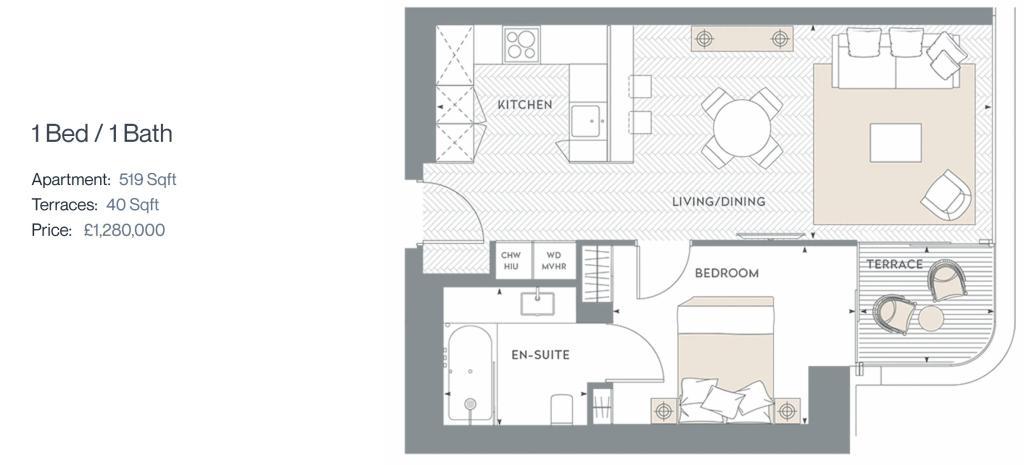 1 bedroom flat for sale - floorplan