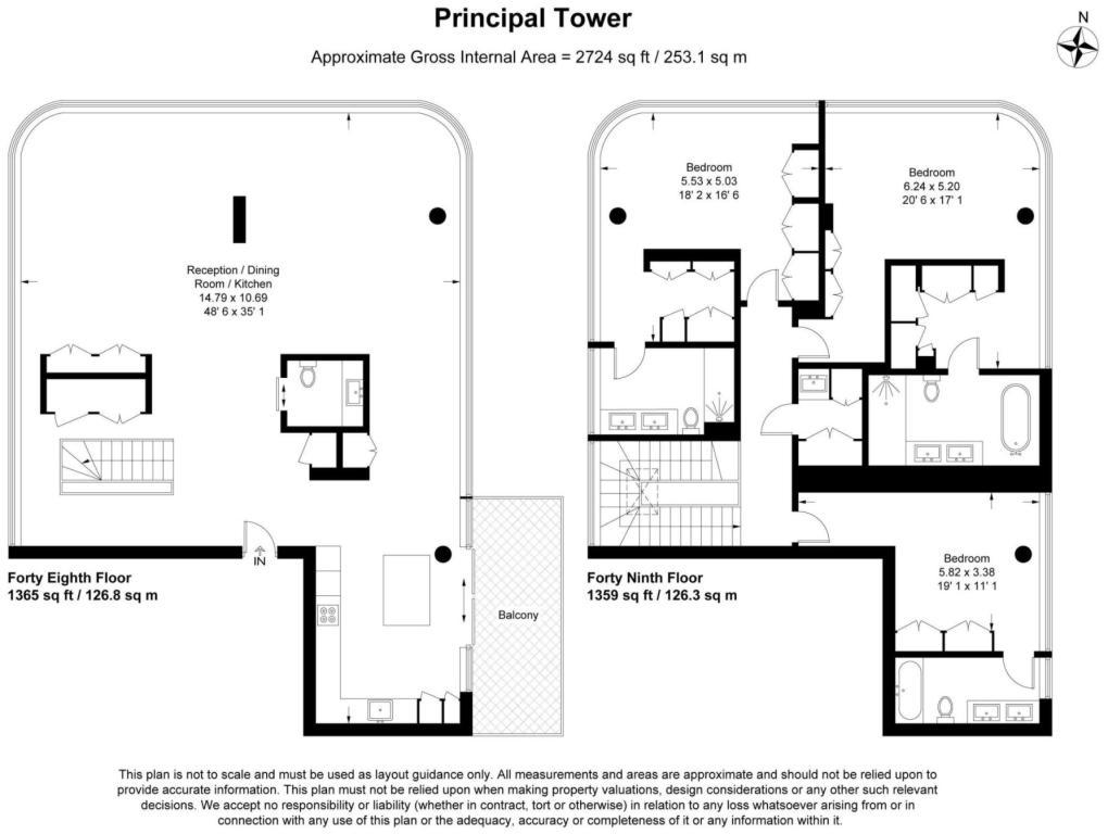 3 bedroom penthouse apartment for sale - floorplan