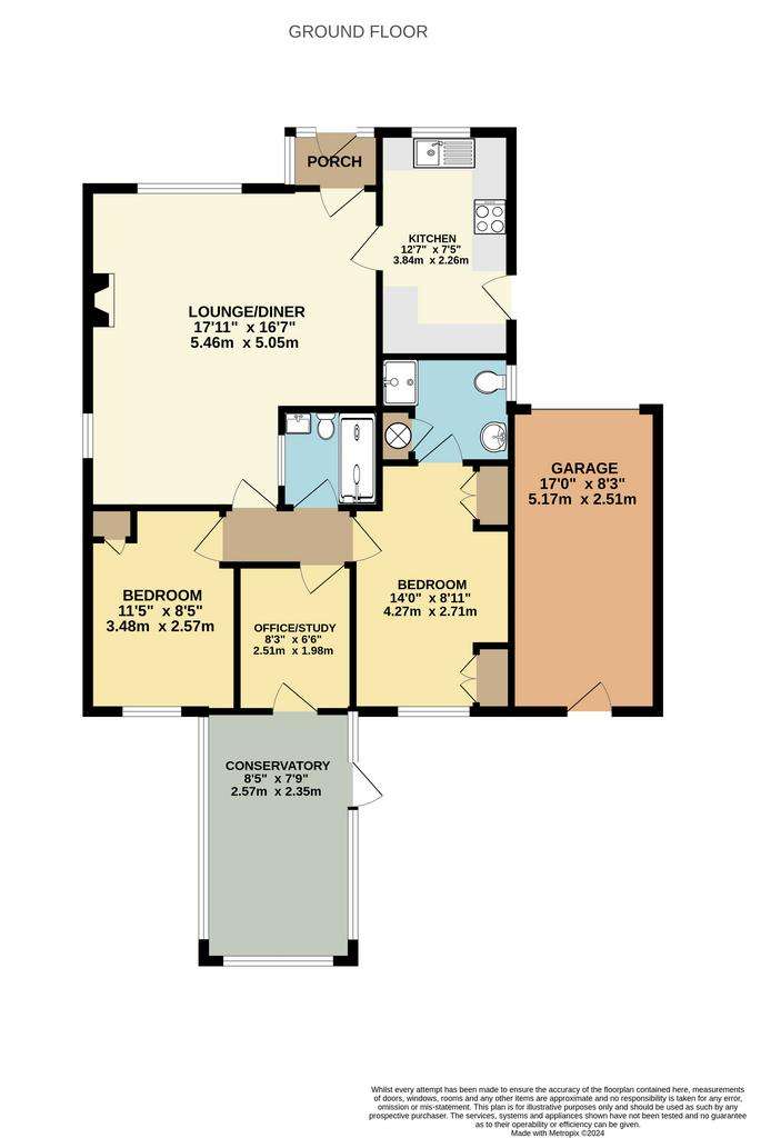 2 bedroom bungalow for sale - floorplan