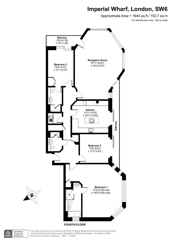 3 bedroom flat for sale - floorplan