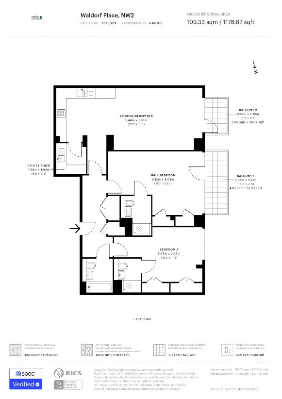 2 bedroom flat for sale - floorplan