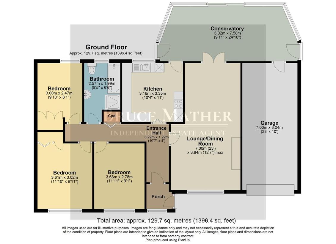 3 bedroom bungalow for sale - floorplan