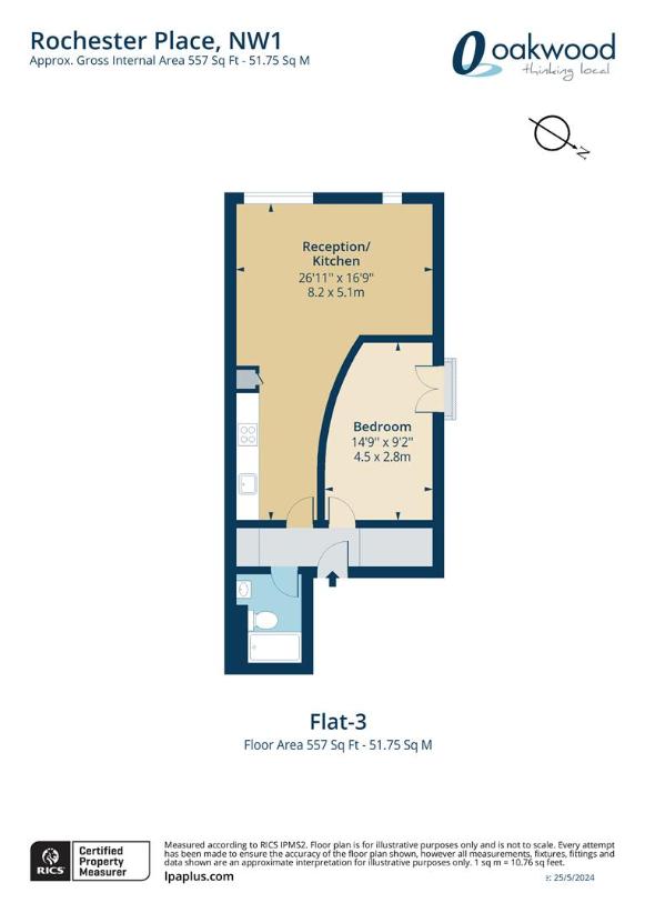 1 bedroom flat for sale - floorplan