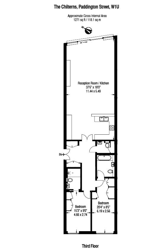 2 bedroom flat for sale - floorplan